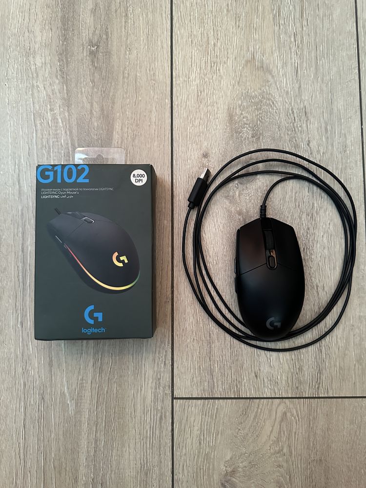 Мышка игровая проводная Logitech G102 (Черная)