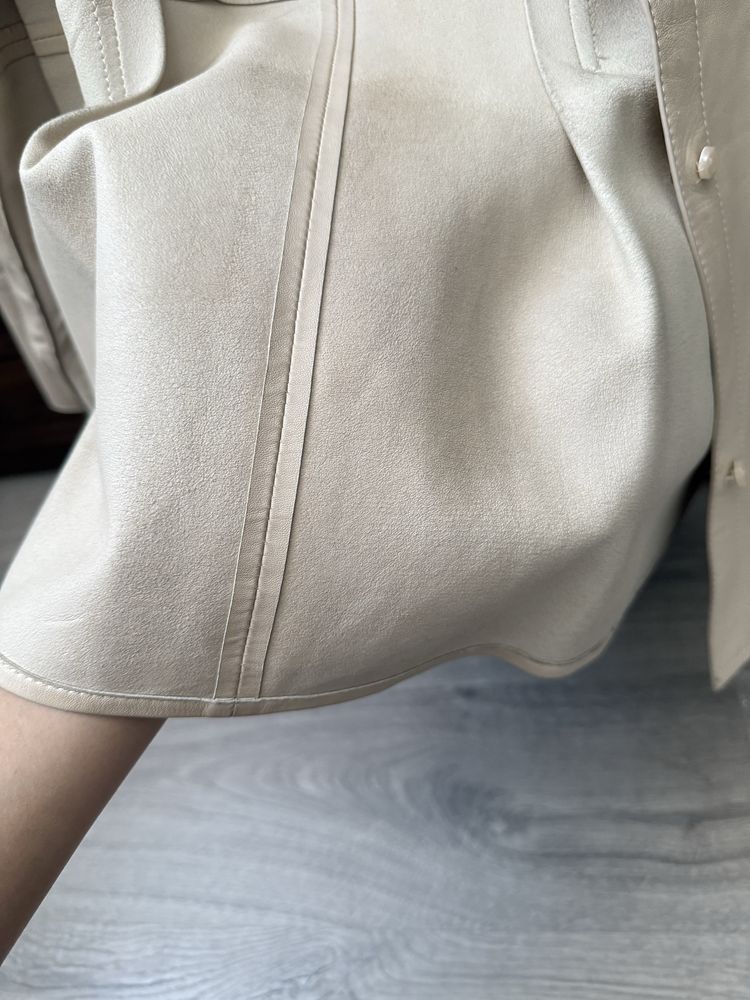 Massimo dutti рубашка из чистой телечьей кожи