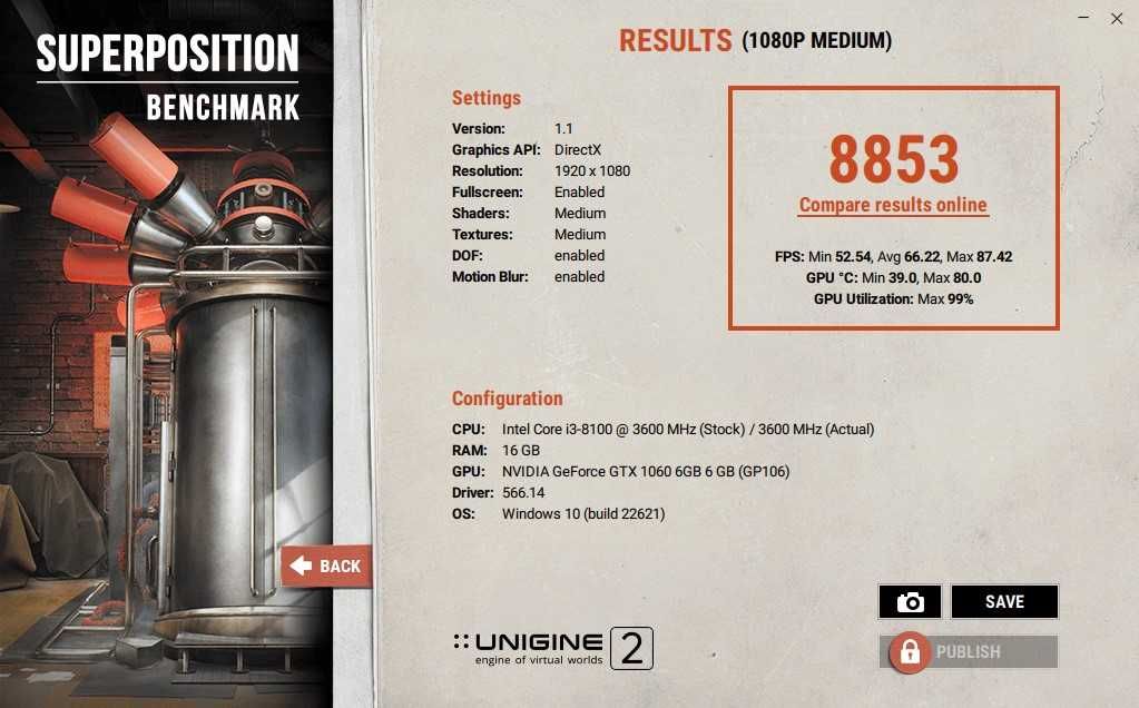 Nvidia GeForce GTX-1060 6Gb DUAL 192bit/GDDR5 (DVI+HDMI+3 DP)