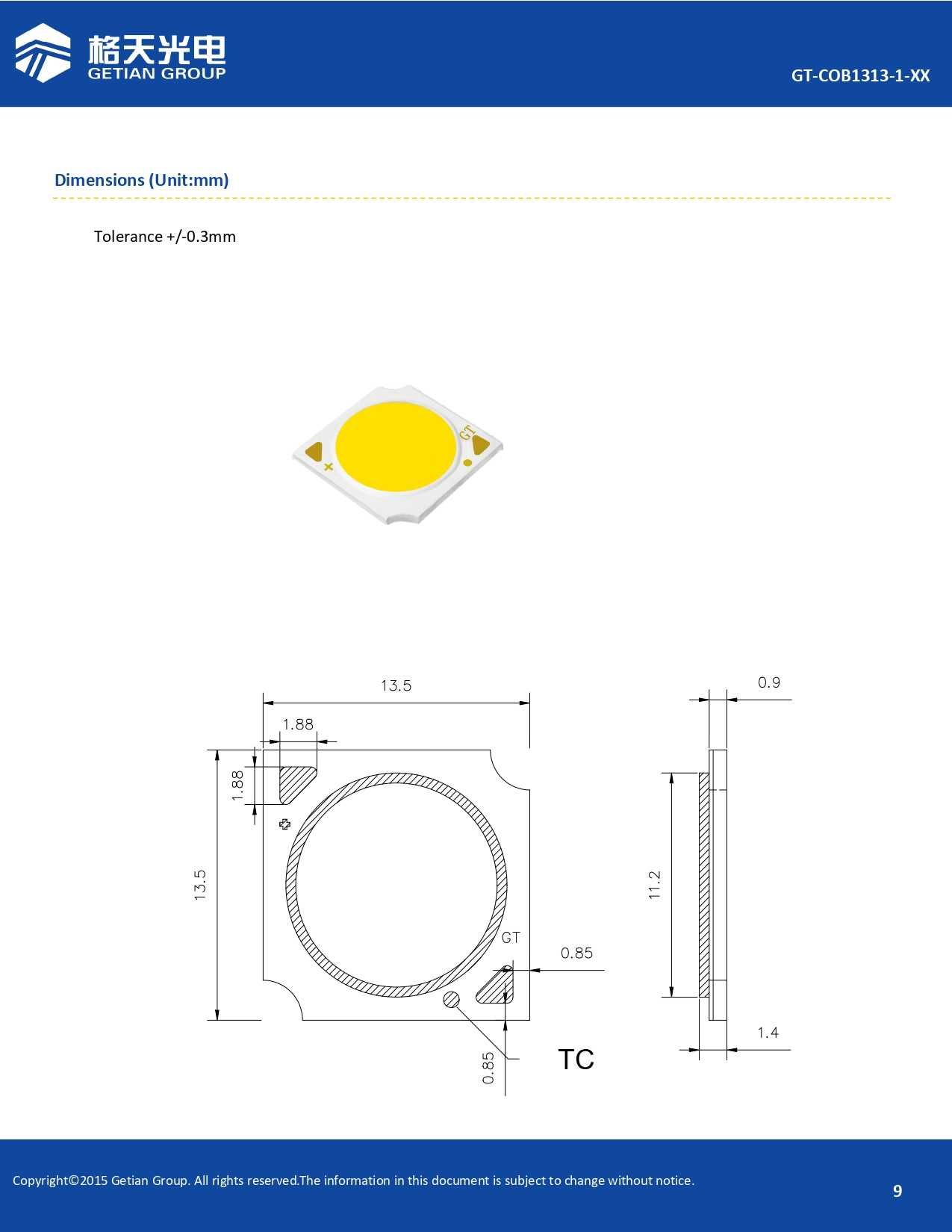 COB LED матрица (фитосвет для растений) GT-1313 PLANT SERIES