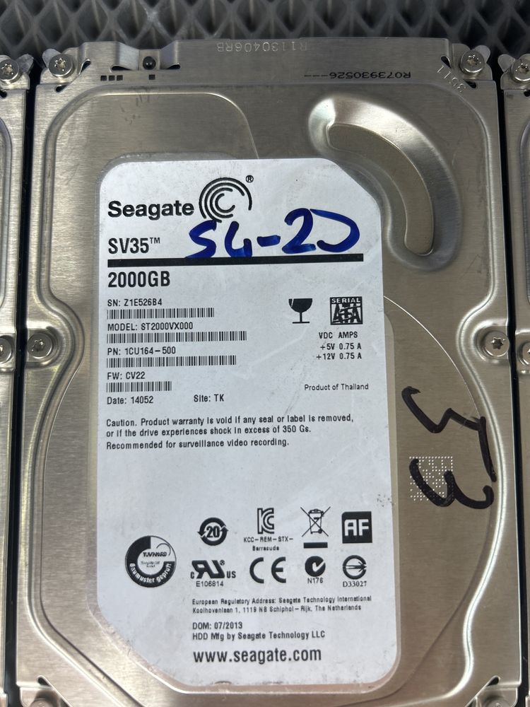 Жесткий диск для видеонаблюденияHDD 2 TB Seagate