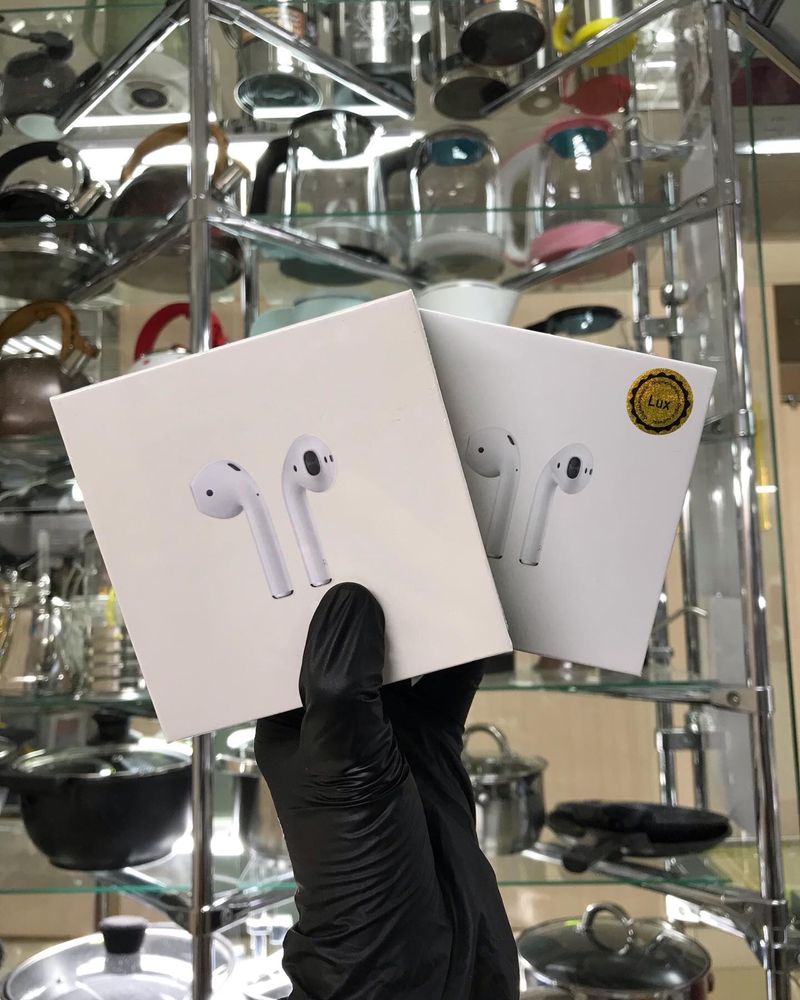 Наушники AirPods 2 Premium EAC + чехол! Каспий Ред, Рассрочка!Доставка