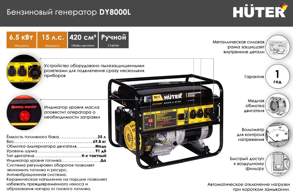 новый в коробке Электрогенератор 6.5 квт