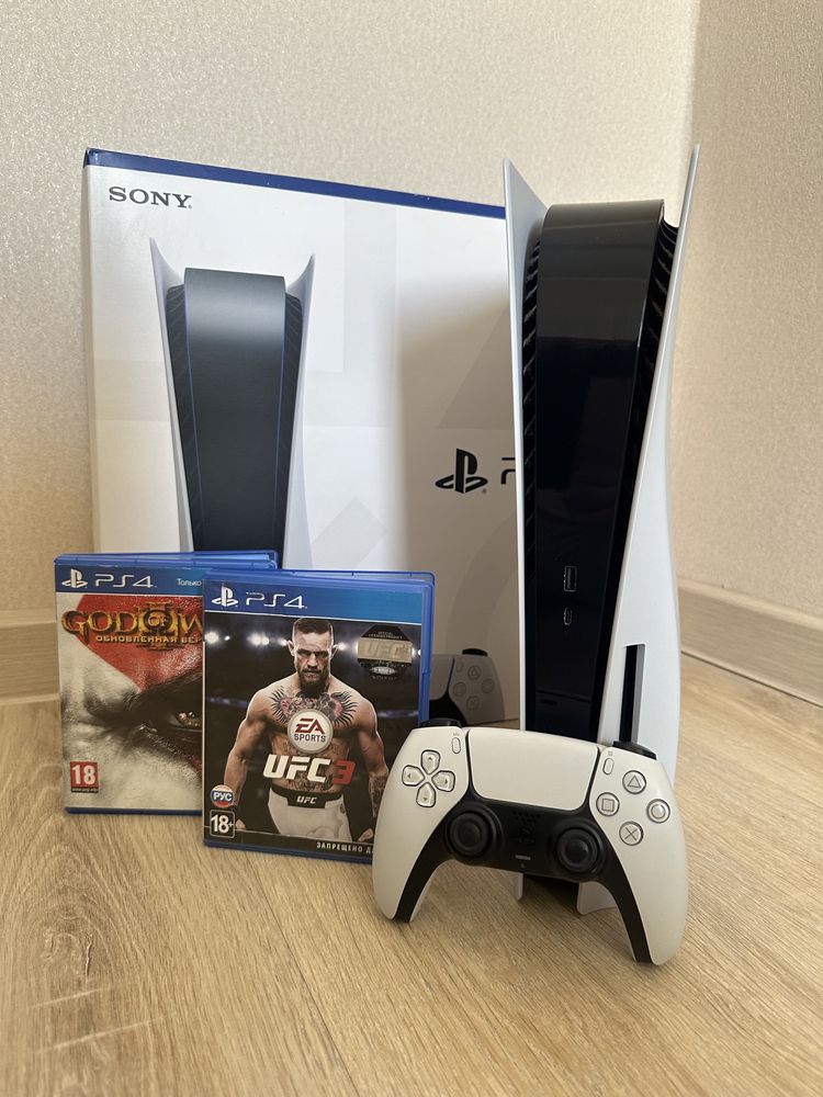 Sony Playstation 5 + UFC3, GOW 3. PS5 с дисководом