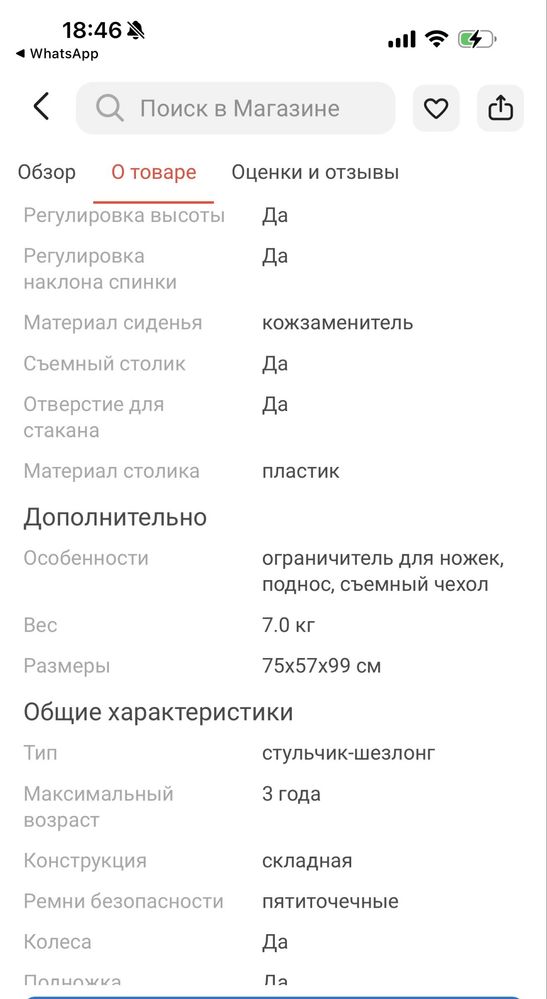 Стульчик шезлонг детский