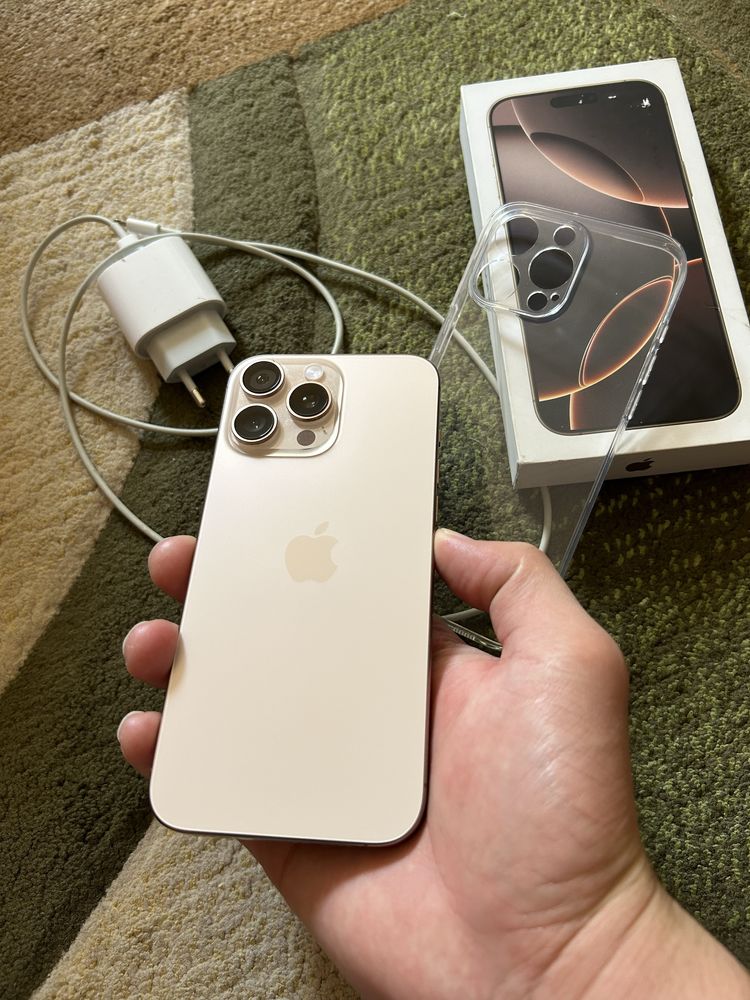 Iphone 16 pro max 256 емксть 100% 4 ай усталган телефон тап таза