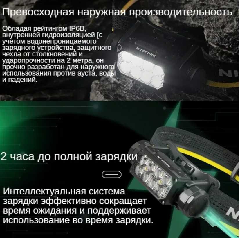 Фонарь налобный NITECORE HC65 UHE, Nitecore HC60 UHE