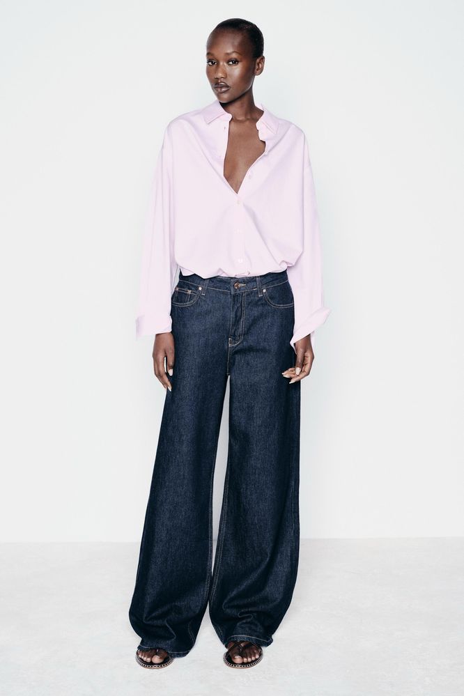 ZARA рубашка нежно-розовая, 100% хлопок. Оригинал, разм S, M
