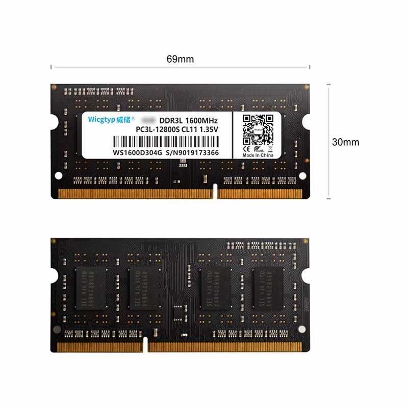 Wicgtyp DDR3, 8Gb, PC3-12800Mб/с/ 1.35V/ SO-DIMM/ для ноутбука/