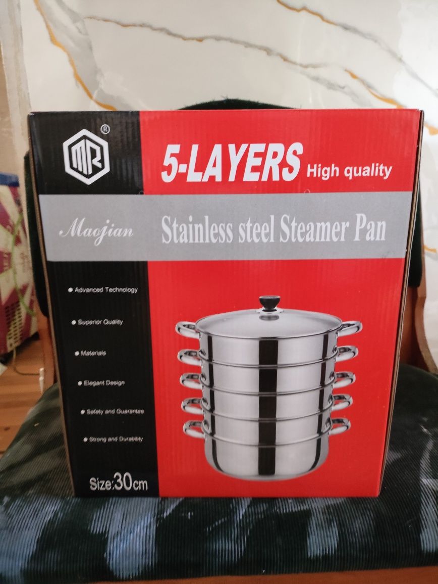 5-LAYERS,HIGH QUALITY STAINLESS STEEL,монтаварки 3 шт,26см,23см,30см