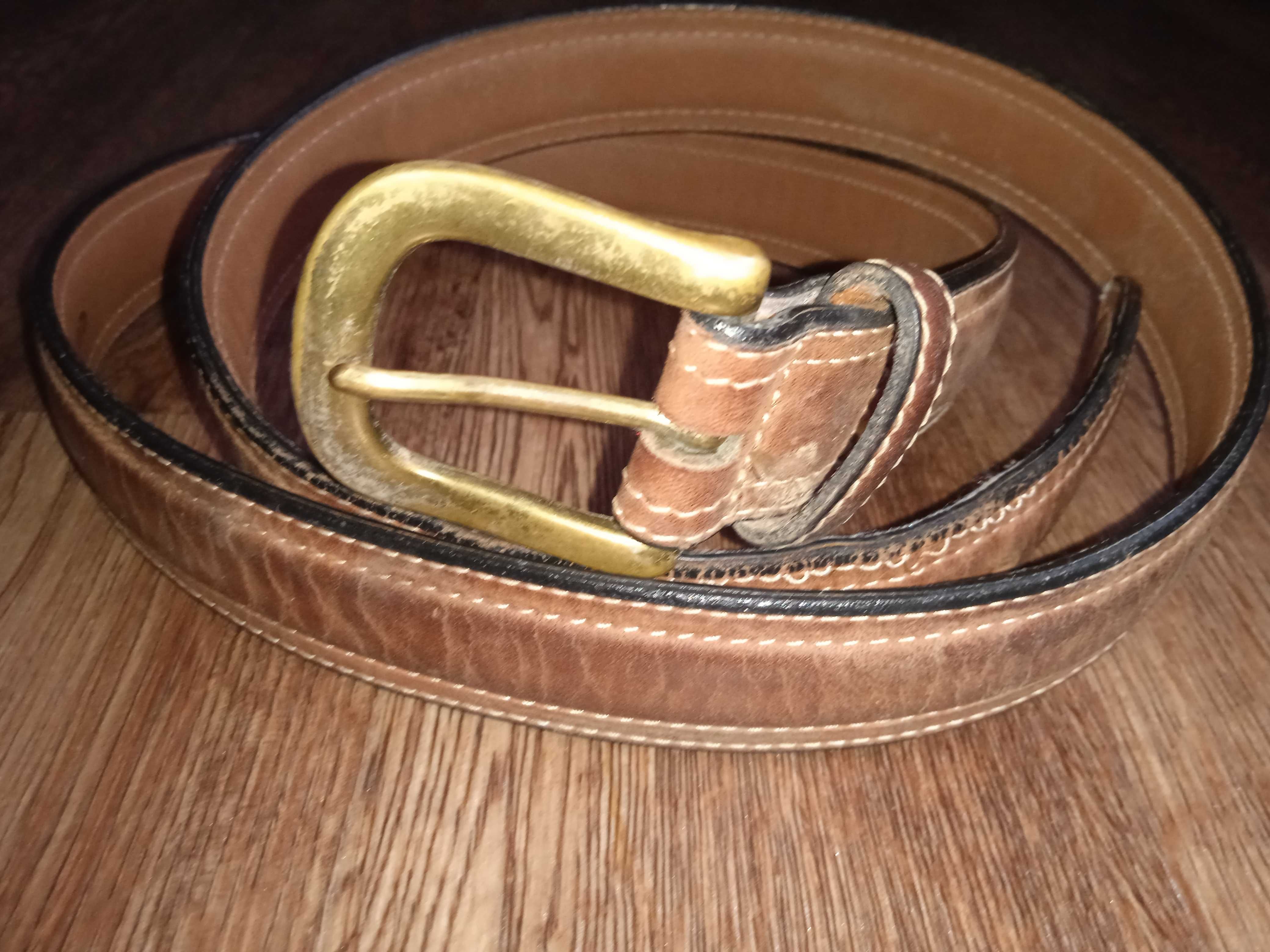 ПРОДАМ МУЖСКОЙ кожаный РЕМЕНЬ ! Сделан в США ! Коричневый. 118 см. Б/у