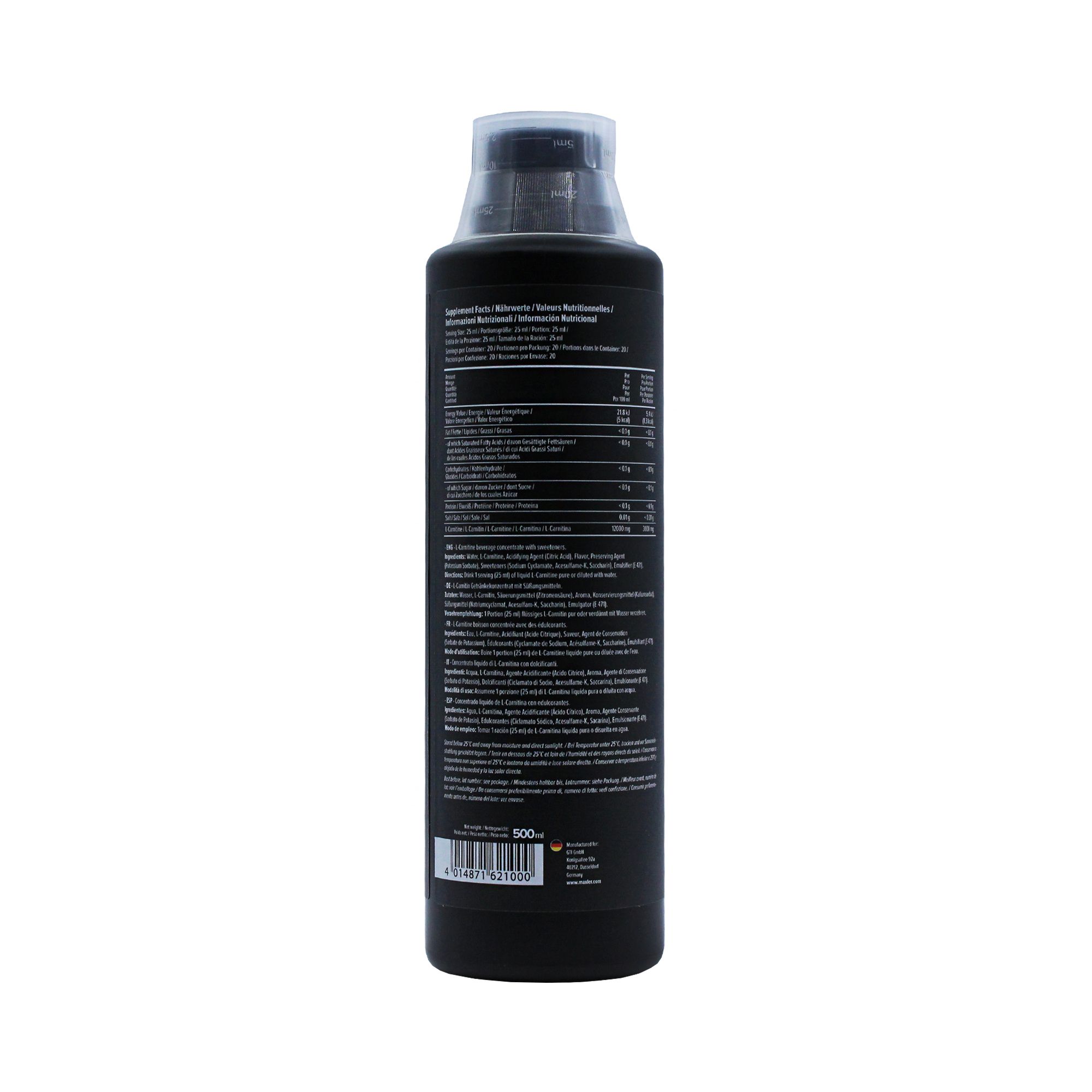 Концентрат карнитина Maxler L-Carnitine 3000 Bottle 25 порций 500 мл