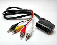 кабель SCART х 3/4 RCA для видеомагнитофона новый