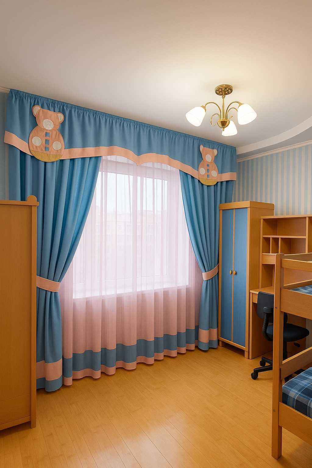 Шторы детские с ламбрикеном, 2,5 высота