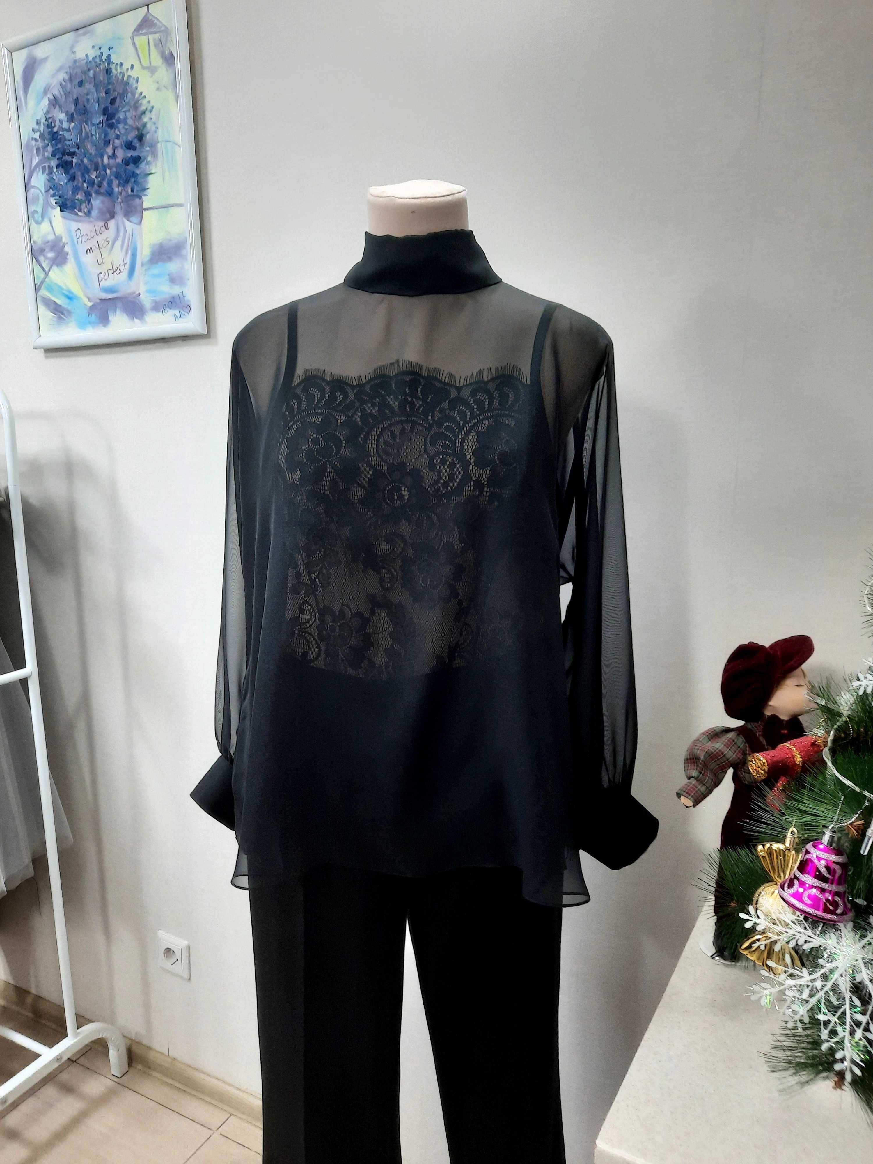 Продам   белую юбку из  итальянского кружева, хлопок, блузку из шифона