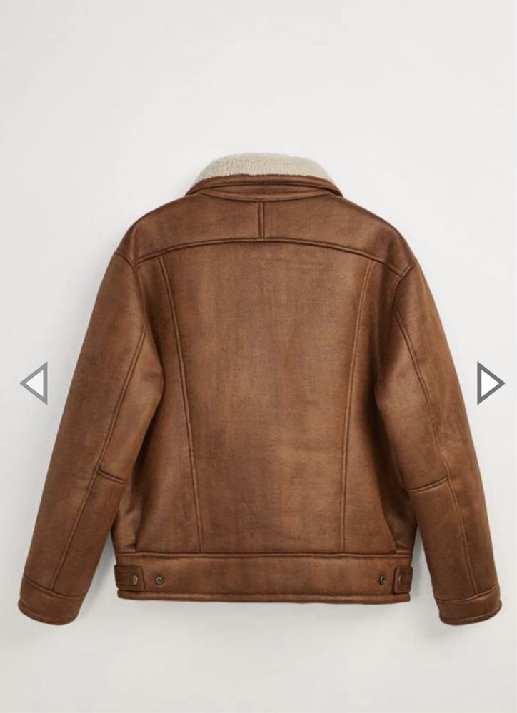 Мужская Дубленка/ куртка косуха с мехом из овчины Zara / р-р S