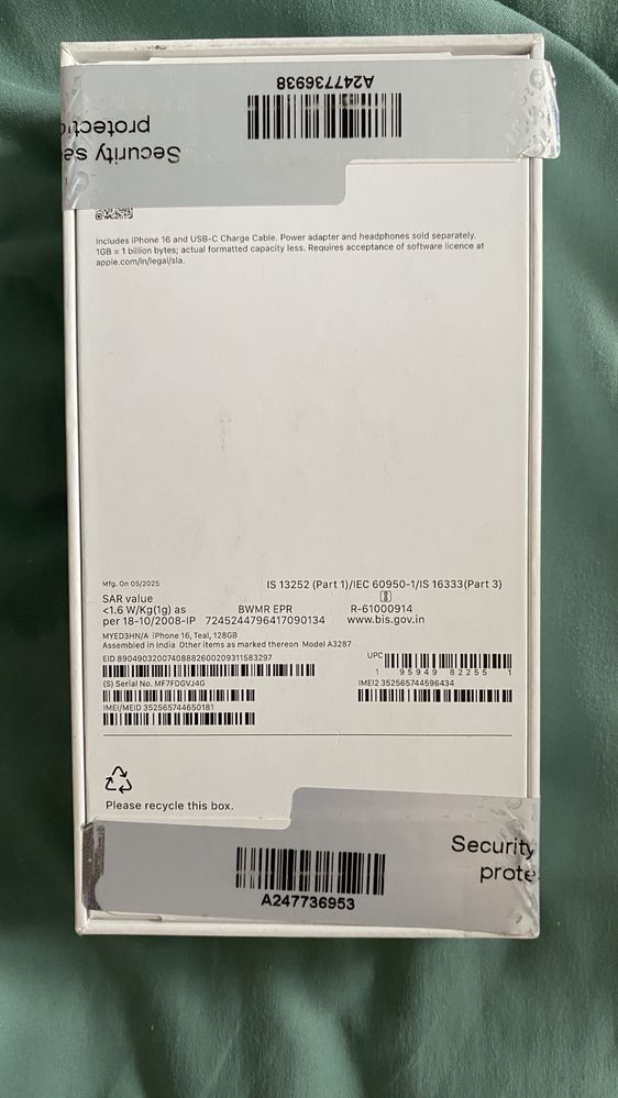 Iphone 16 128 гб новый, запечатан