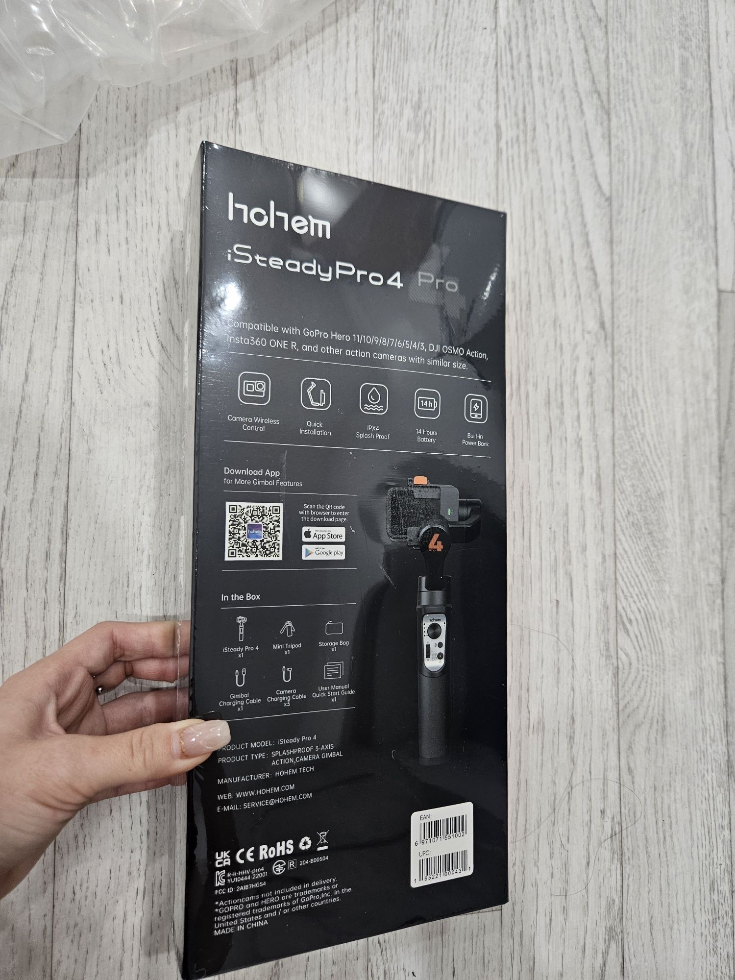 Стабилизатор для экшн-камеры трехосевой HOHEM iSteady Pro4