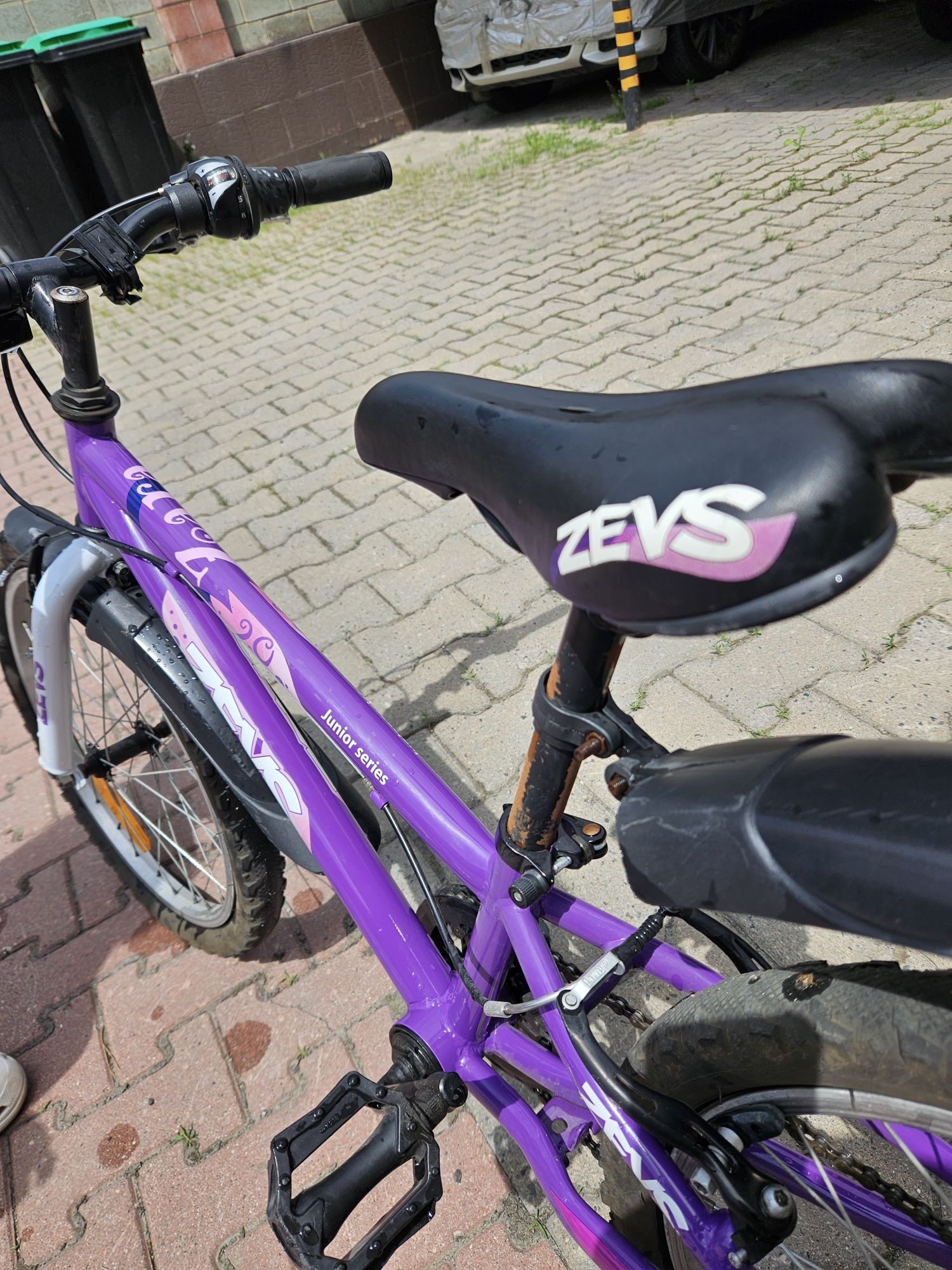 Велосипед Zevs Zara детский, фиолетовый, колеса 20"