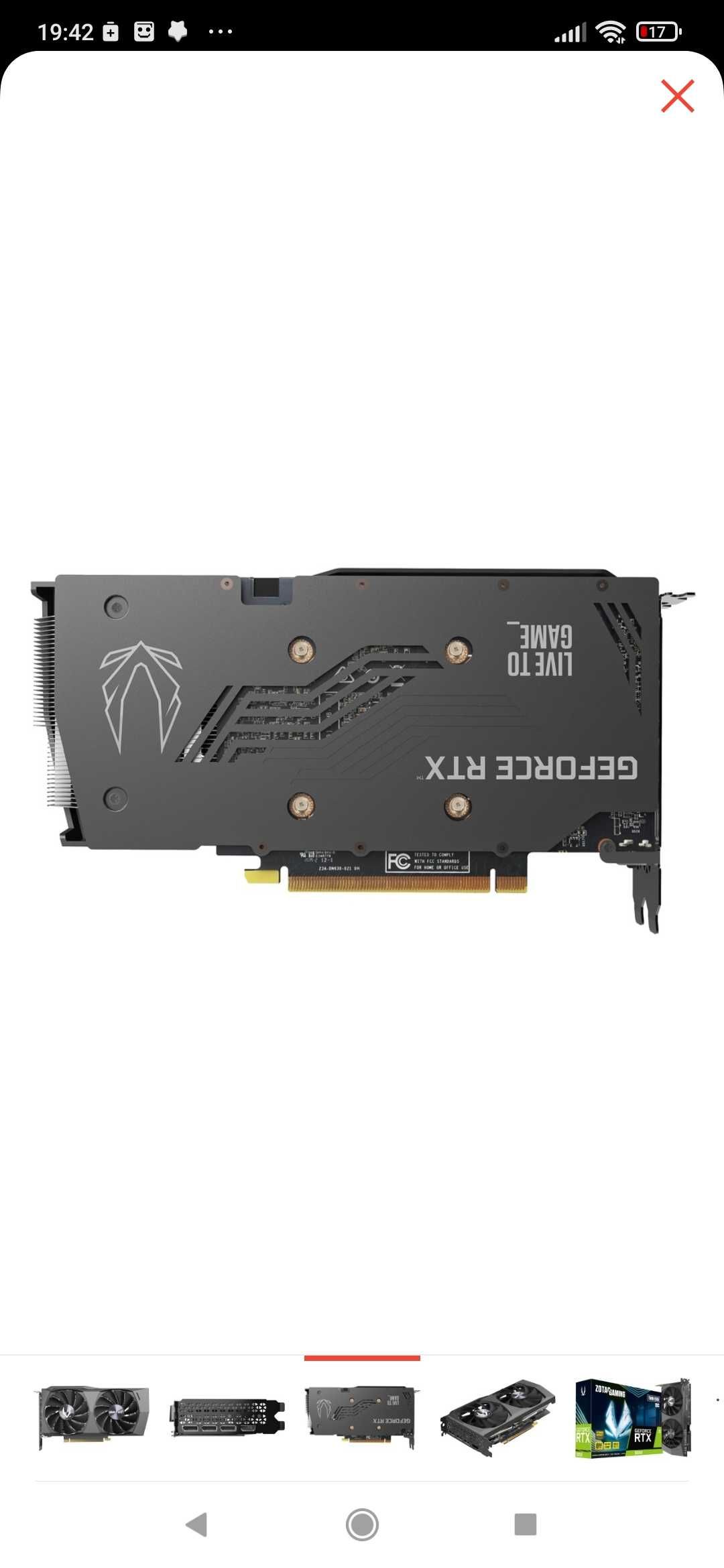 Видеокарта Zotac rtx 3050 8gb OverClocked version