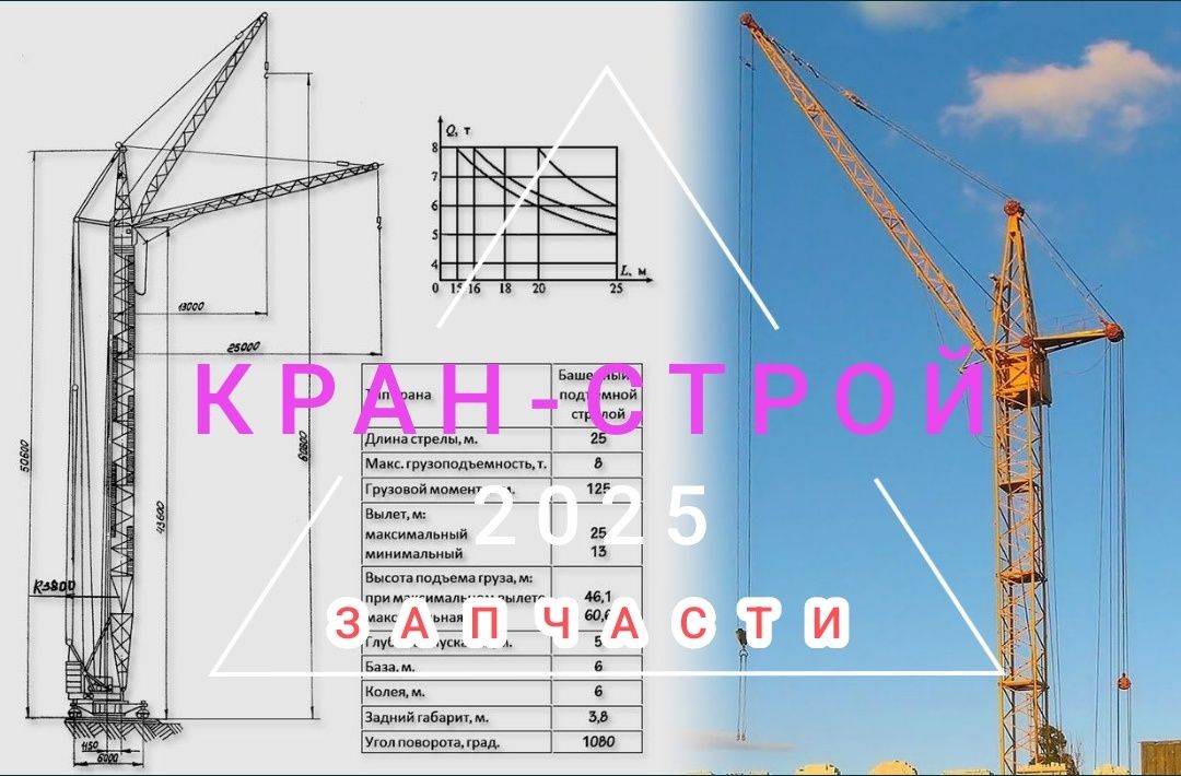 Продажа башенных кранов,запчасти новые и бу