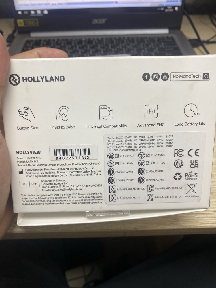 Микрафон Hollyland Lark M2 Duo Combo черный