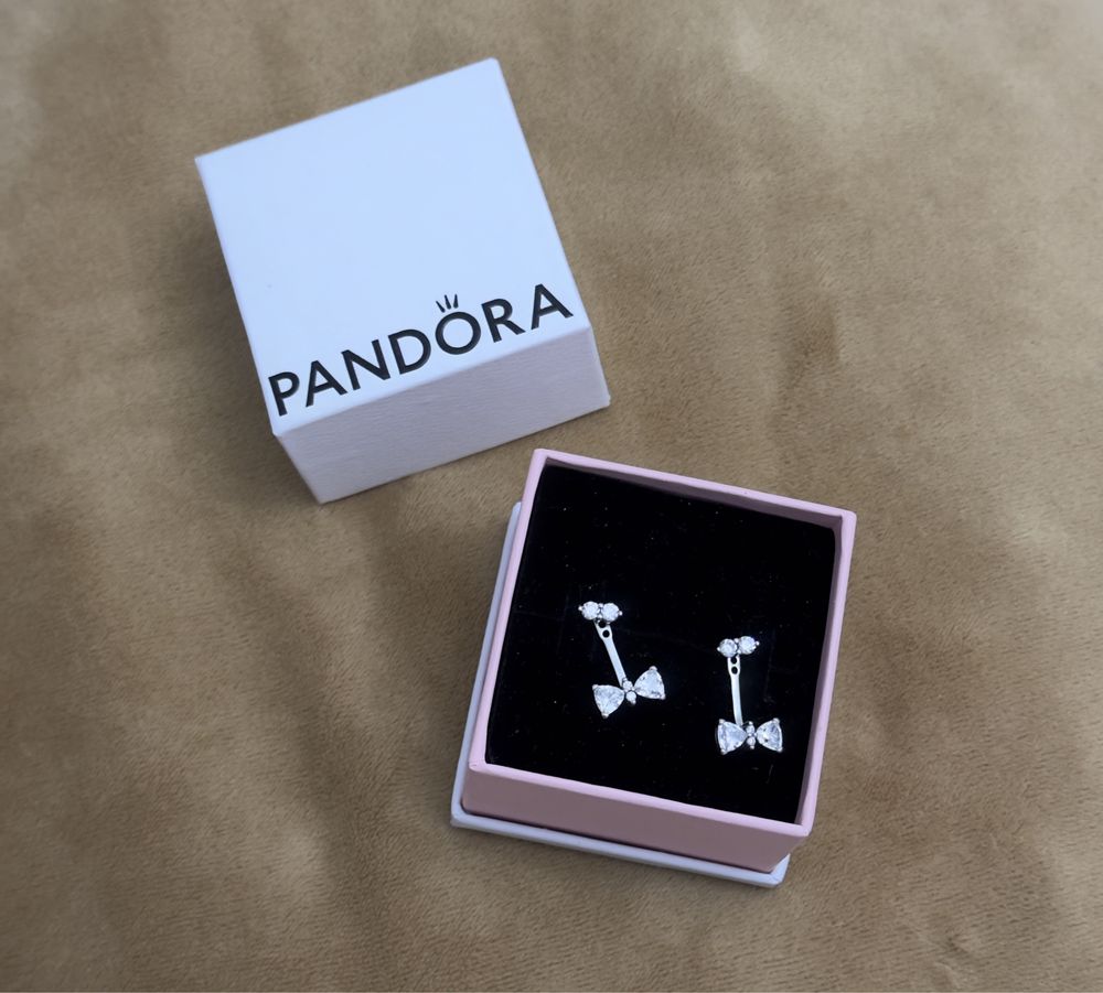 Серьги pandora бантики
