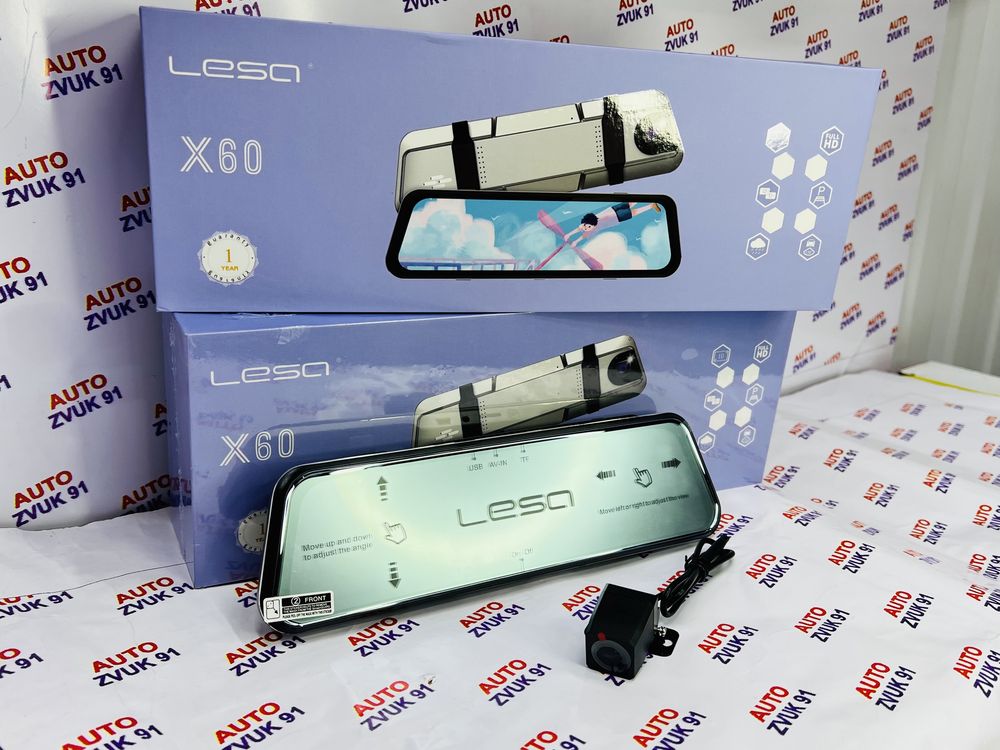 Регистратор Зеркало LESA X60 дислей полный экран сенсорный Каспий ред