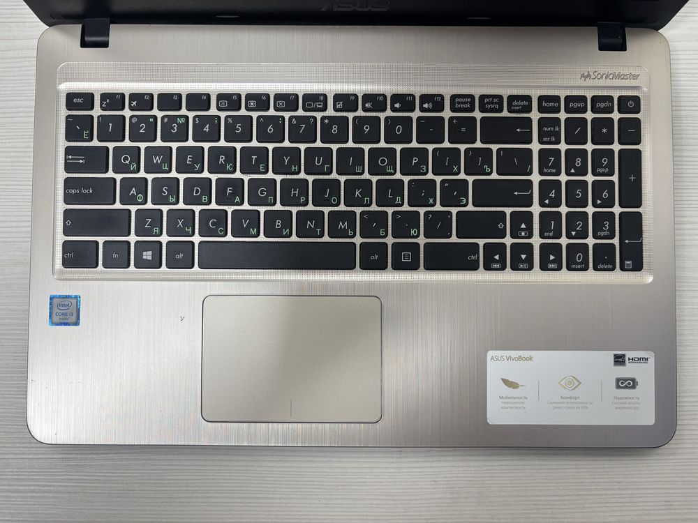 Ноутбук Asus VivoBook Core I3 SSD 256 ОЗУ 8 Шестого Поколение Тонкий
