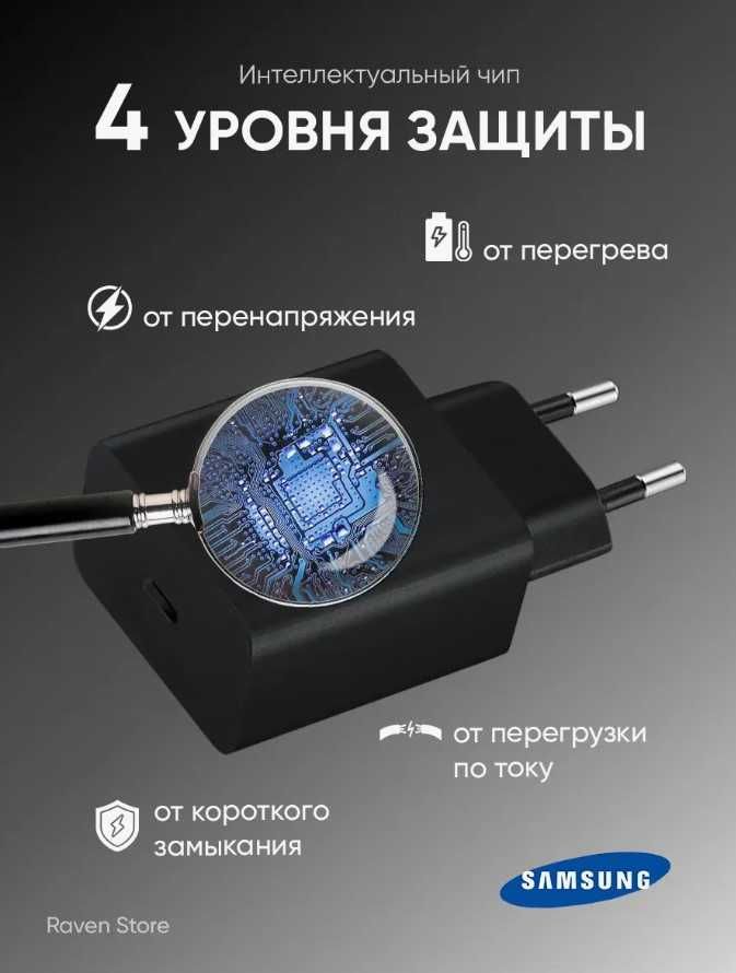 Быстрая зарядка SAMSUNG адаптер type-c 45W с кабелем type-c (ОРИГИНАЛ)