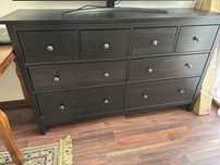 Комод ИКЕА HEMNES, черно-коричневый, 8 ящиков