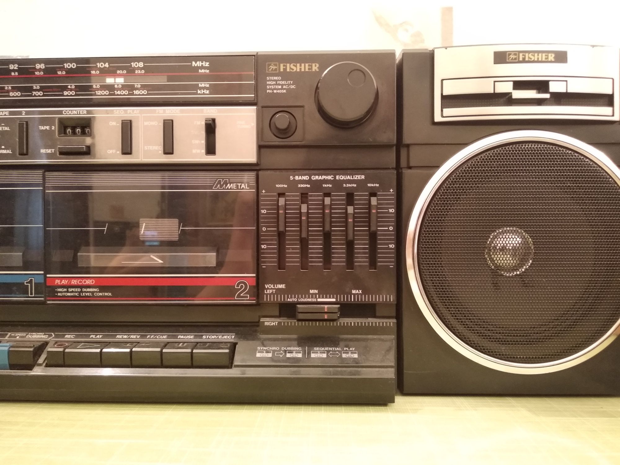 Винтажный японский магнитофон Fisher PH-W405K. Музыкальный центр