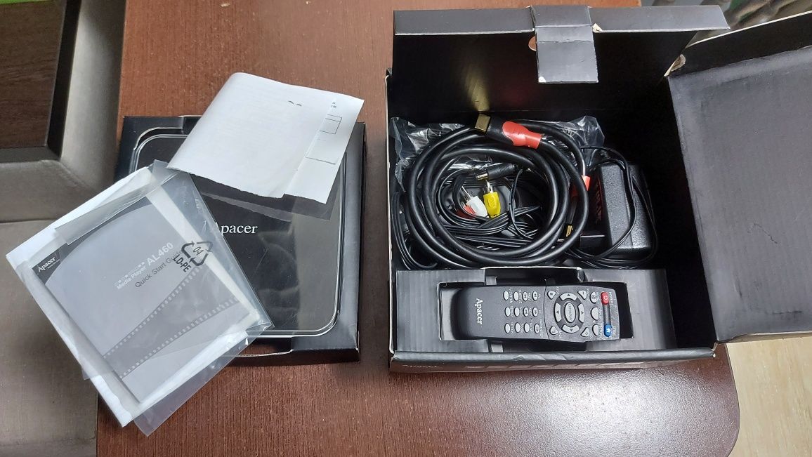 Проигрыватель плеер FullHD avi mp4 Apacer AL460, 2USB, HDMI, RCA, LAN.