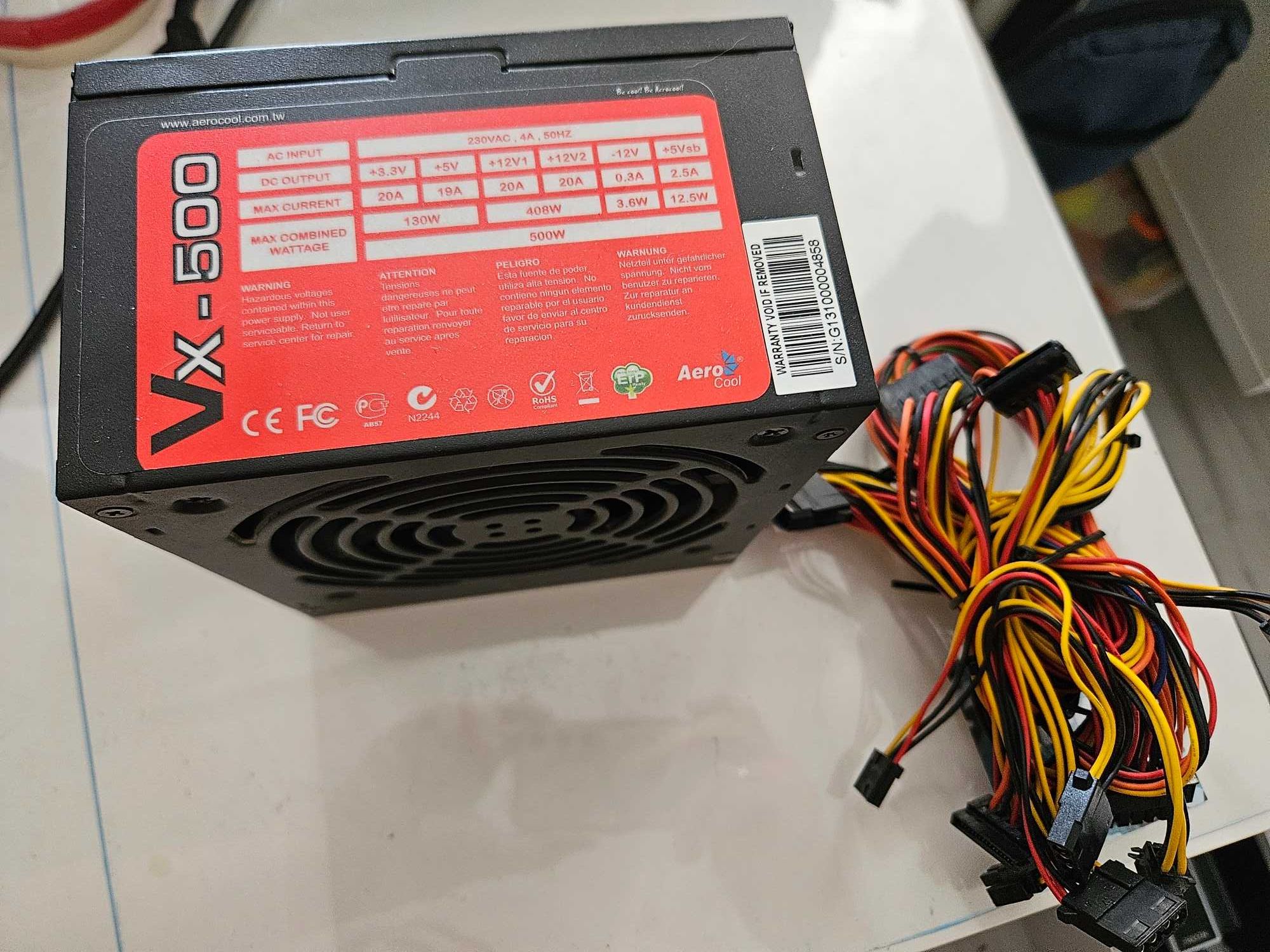 Блок питания Aerocool VX-500 video 6pin Cpu 4+4Pin