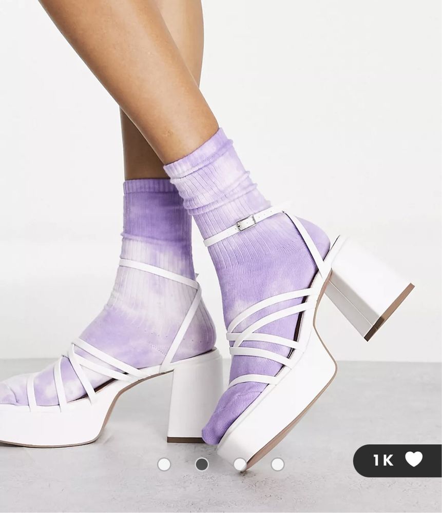 Босоножки белые asos на платформе
