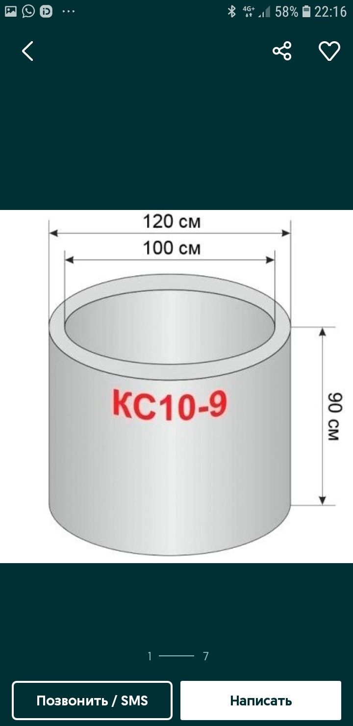 Продажа железобетонные кольцо, крышка, люк размеры 1 и 1.5