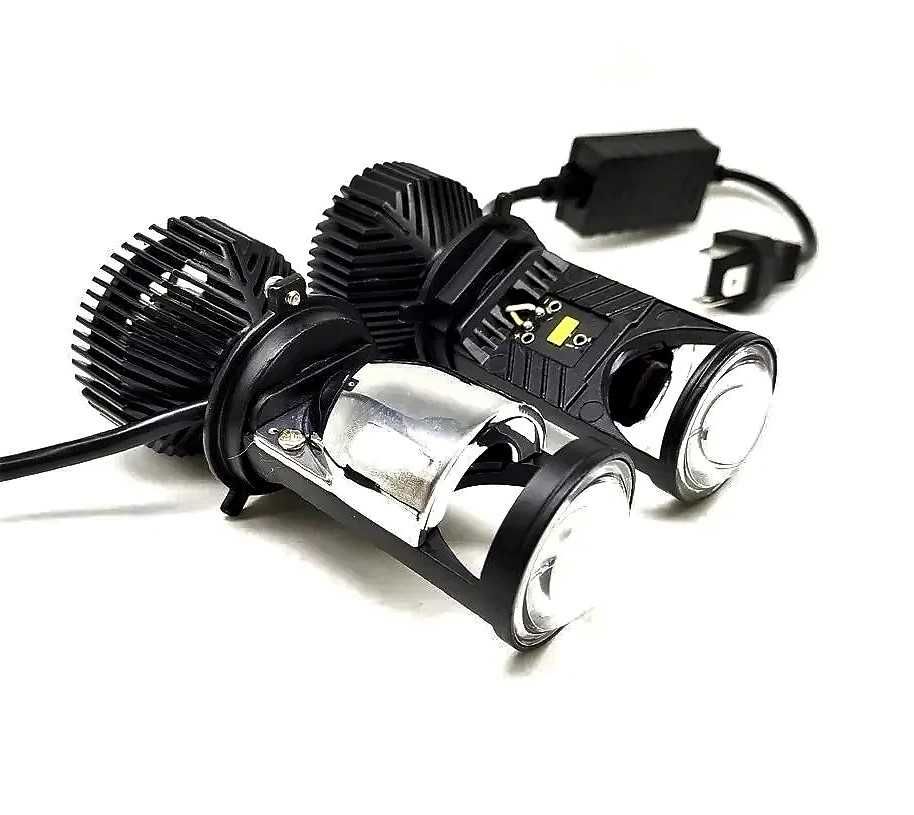 Bi-LED лампы Y9 H4/H19 6000K яркий свет, линза, 12–24В, CSP-3570