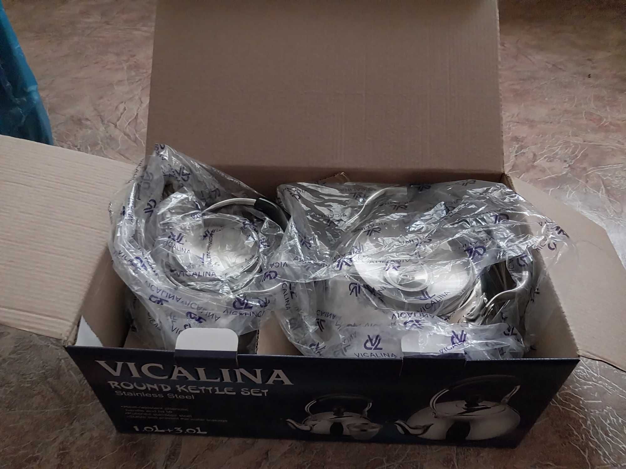Набор чайников, новый, Vicalina, нержавеющая сталь