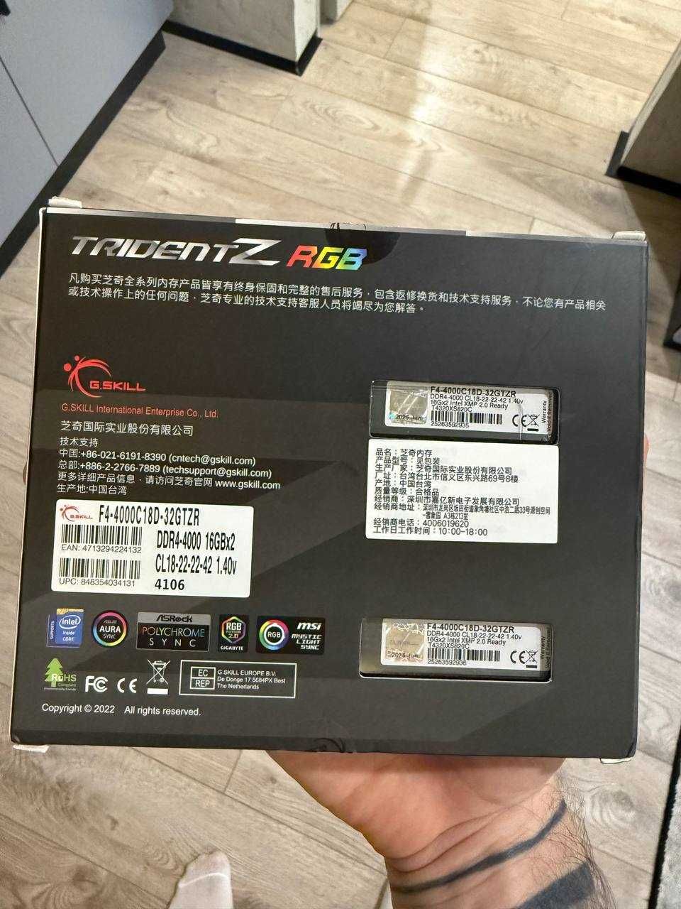 ОЗУ Trident Z ddr4 4000mhz 2x16