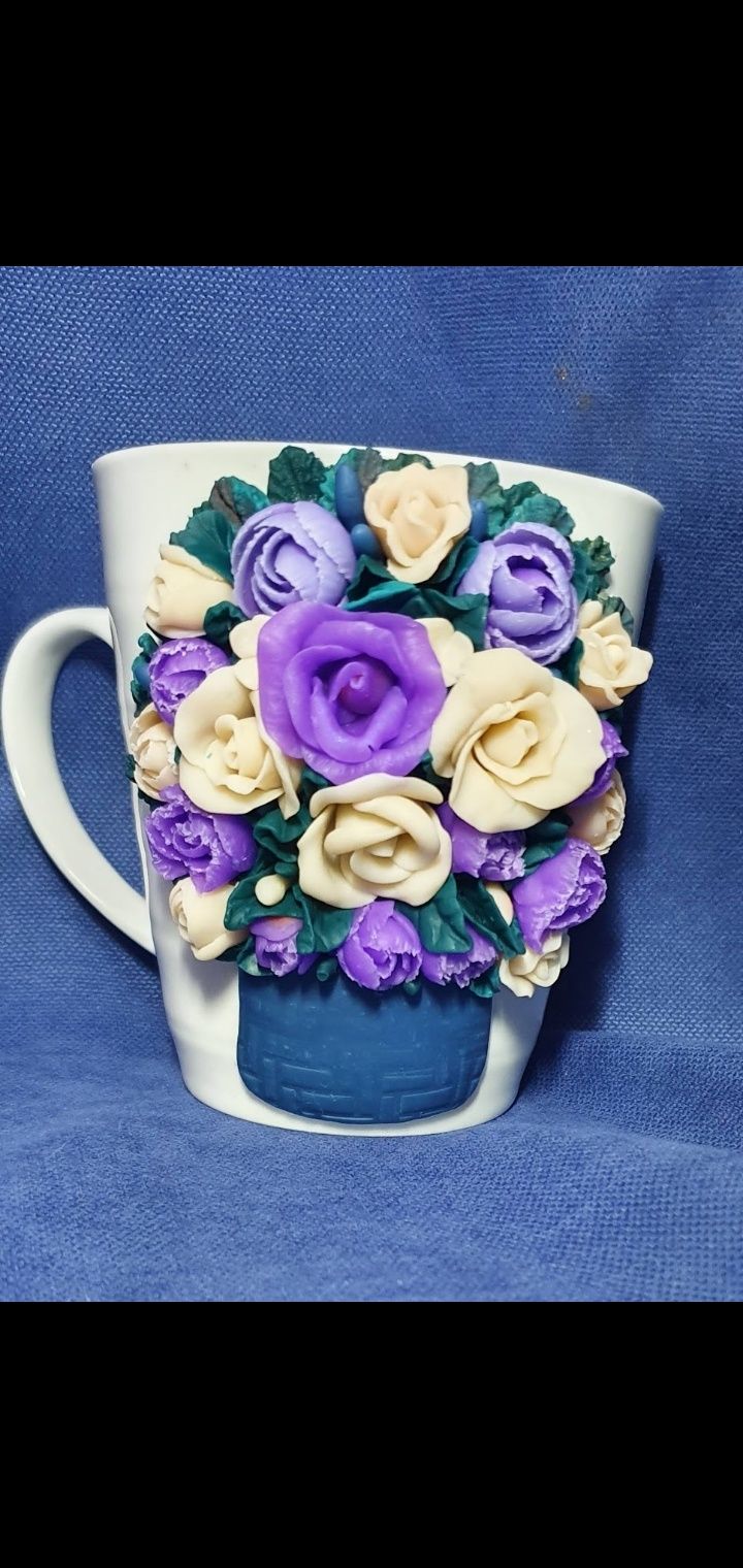 Кружки с декором из полимерной глины