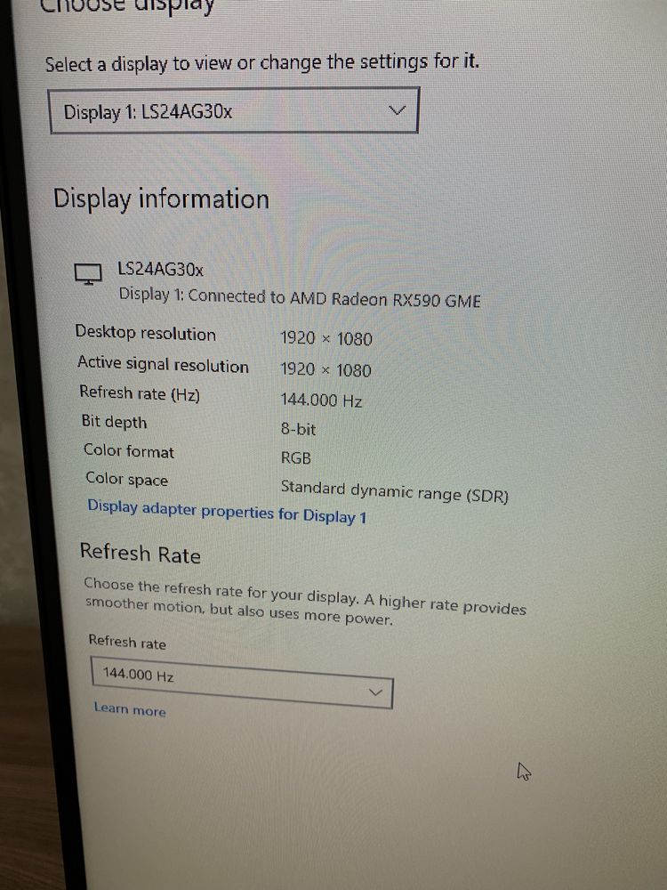 Игровой компьютер- Core i5-6500/8Gb/SSD240Gb+1Tb/Rx 590gme+ 144Hz G3
