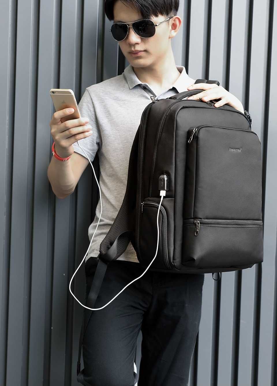 Рюкзак Tigernu TB3585Black нейлон черный