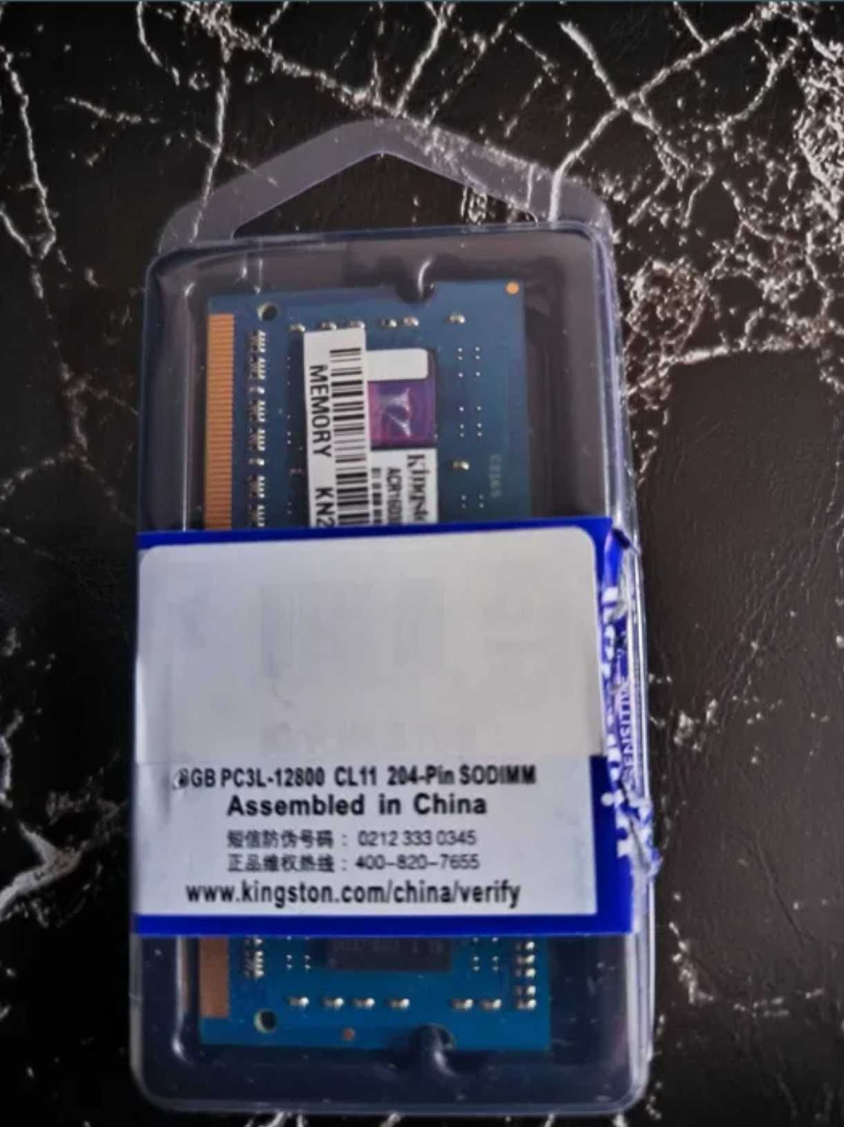Оперативная память для ноутбука 2gb ddr3l-1600 Kingston новая 1 шт.