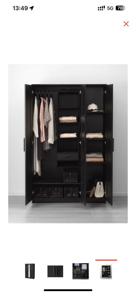 Распашной шкаф IKEA БРИМНЭС. Шкаф платяной 3-дверный