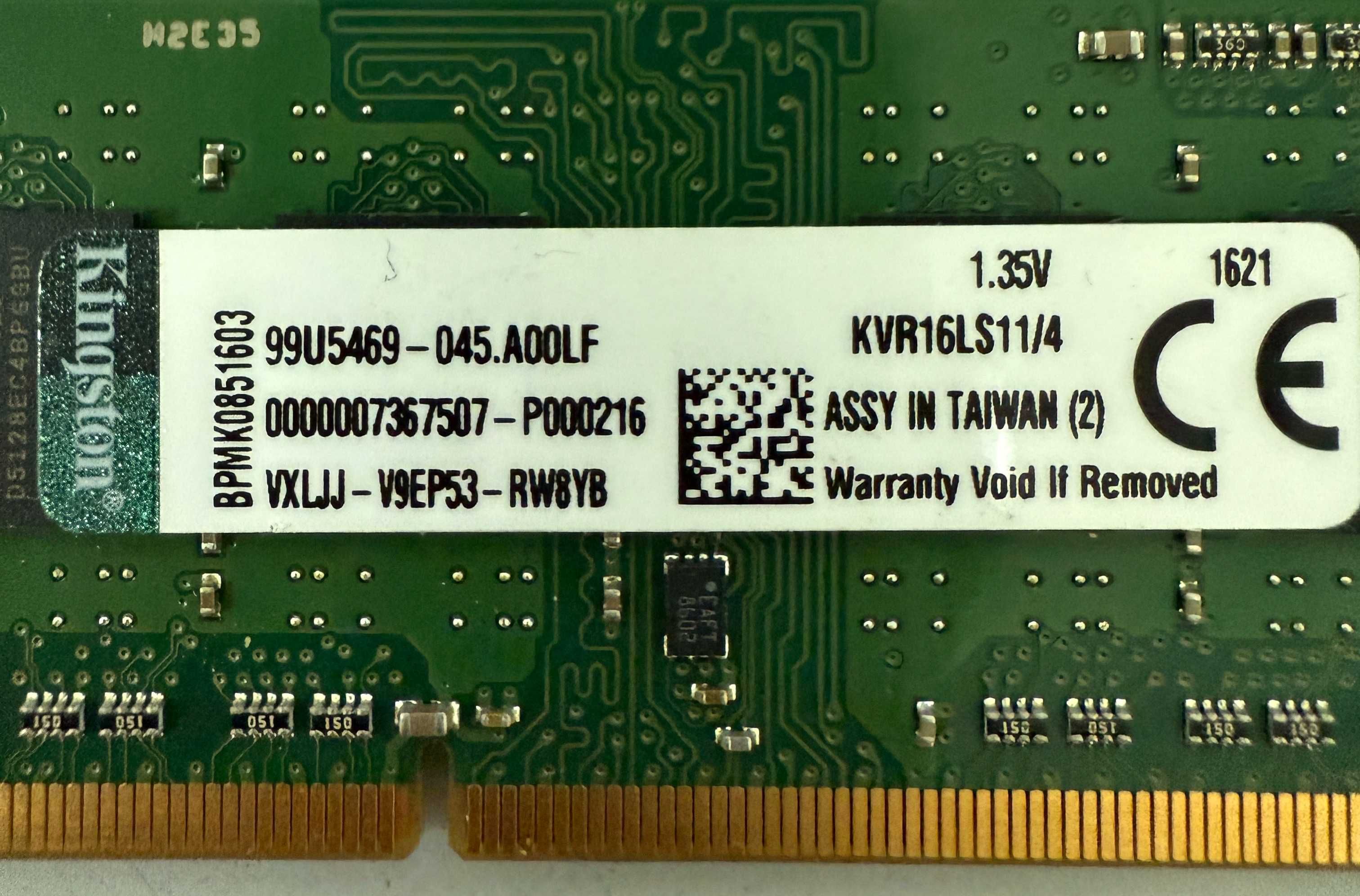 8GB Geil DDR4 2400 MHz, 4GB Kingston SO-DIMM DDR3, 8GB DDR4 SO‑DIMM