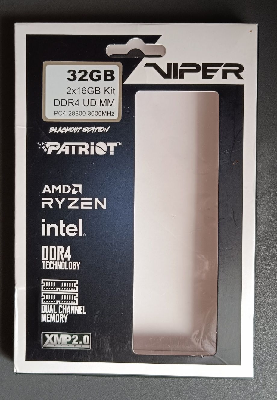 Оперативная память DDR4"Patriot Viper Blackout Edition"3600MHz/32Gb