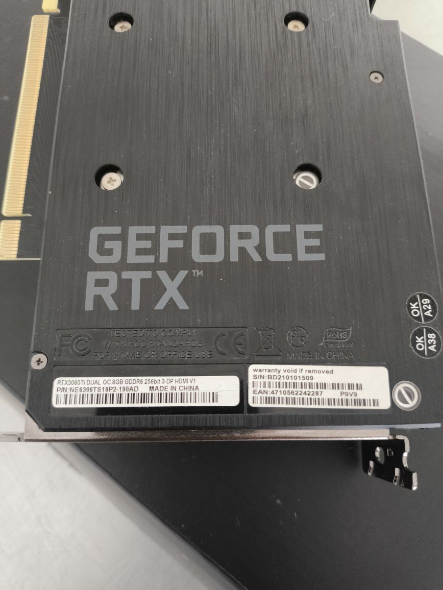 Видеокарта Palit GeForce RTX3060Ti 8gb DDR6 8 pin