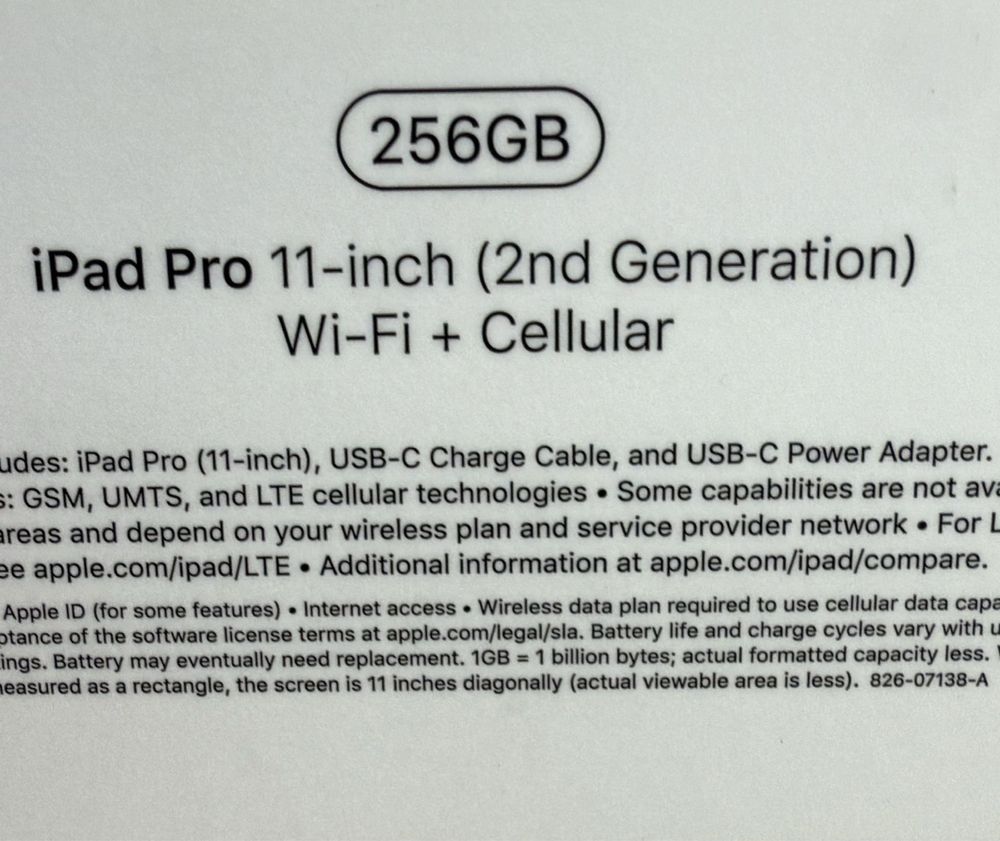 Ipad pro 2020 wifi cellular 256