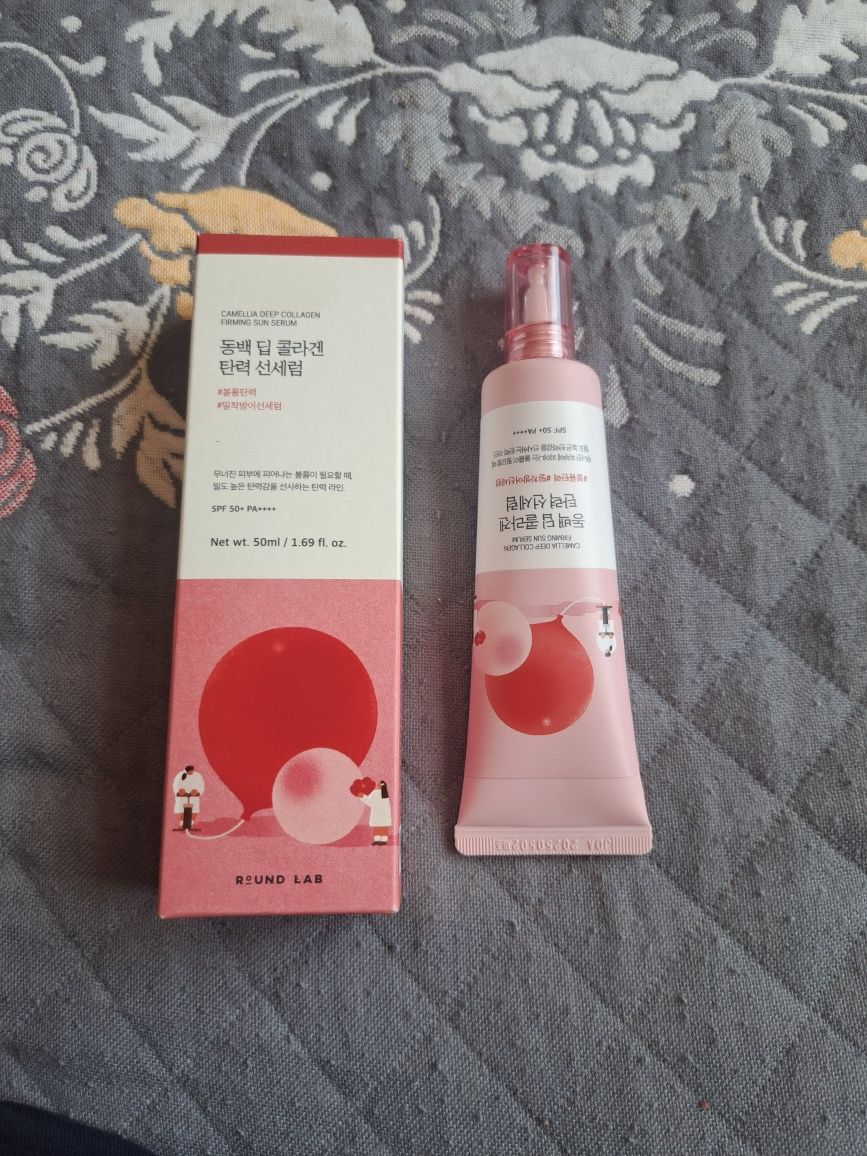 Round Lab крем Camellia Deep Collagen Sun Serum SPF50+ для лица,и зона