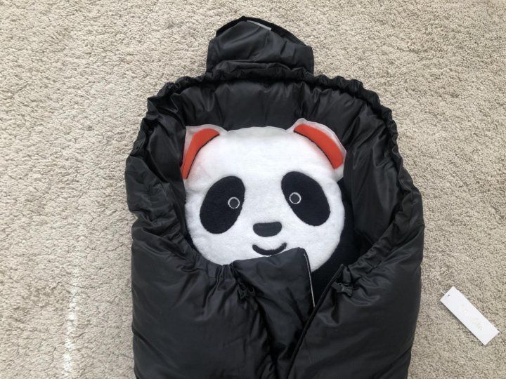 Конверт зимний для новорожденного Mansita Panda (флис) черный